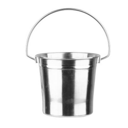 

Stainless Steel Fries Bucket Snacks Fried Chicken Bucket Food Serving Container Portable Ice Chiller Cooler with Handle for Wine