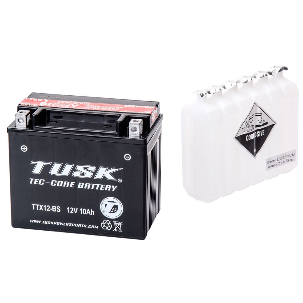 Tusk Tec-Core Battery with Acid TTX12BS Maintenance-Free For