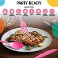 thumbnail image 5 of Exquisite Disposable Knives - 200 Cerise Plastic Knives - Hot Pink Party Supplies, 5 of 7