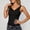 Black, variant on Womens Tank Tops Summer Solid V Neck Skinny Straps Lace Trim Delicate Frill Gathers Everyday Top Womens Cami White L