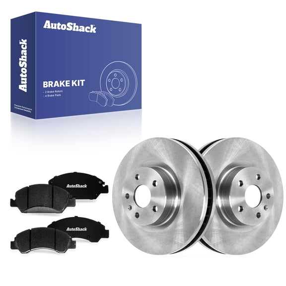 AutoShack Front Vented Brake Rotors   Premium Ceramic Pads 6-PC Brake Kit Replacement for 2013-2019 Cadillac XTS 13.57" (344.8 mm)