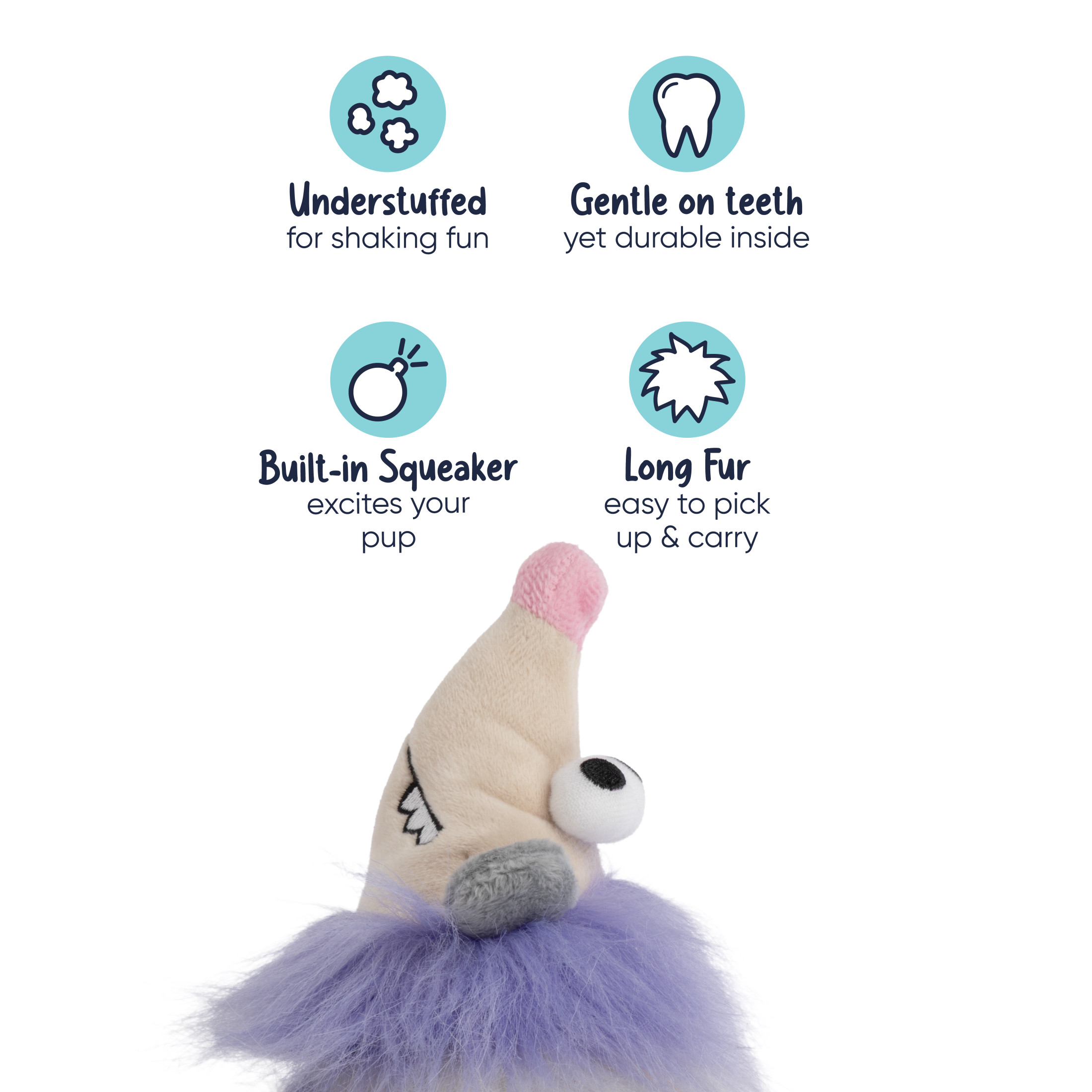 goDog Urban Wildlife Pippa Possum, Squeaky Dog Toy, Plush with Chew Guard Technology, Medium