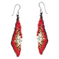 thumbnail image 2 of AeraVida Tribal Leaf Red Coral and Howlite .925 Silver Earrings, 2 of 2