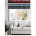 thumbnail image 5 of Boho Stripes Curtain Valances for Windows, Rainbow Red Blue Blue Green Ethnic Pattern Kitchen Valance Window Treatment, Light Filtering Block Curtains for Bathroom/Bedroom/Living Room 42'' x 18'', 5 of 9