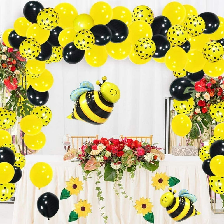 MMTX Bee Balloon Garland Arch Kit, Bumble Bee Balloons for Bee Gender  Reveal Party Supplies & Baby Shower Decorations, Black Yellow and White  Balloons for Bumblebee Honey Bee Birthday 
