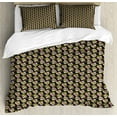 thumbnail image 1 of Tropical Duvet Cover Set King Size, Continuous Abstract Pattern with Forest Monstera Leaves and Dots, Decorative 3 Piece Bedding Set with 2 Pillow Shams, Charcoal Grey and White, by Ambesonne, 1 of 3