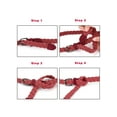 thumbnail image 4 of INSPIRE CHIC Women's Adjustable Thin Braided Rope Faux Leather Belts Red 24-35.8" waist, 4 of 5
