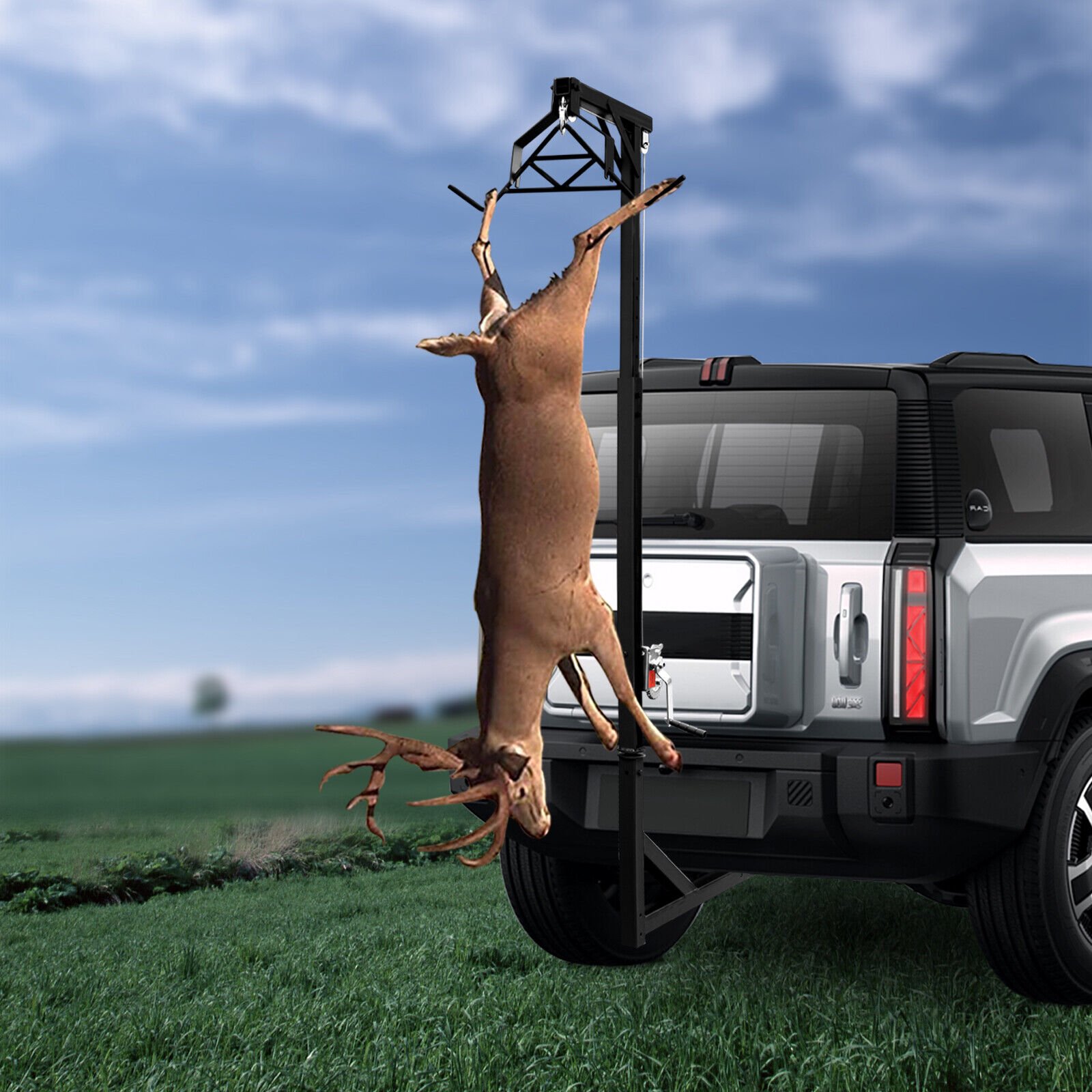 Sprayed Steel Truck Mount Deer Hoist 500Lbs Max Load 360° Rotatable Height Adjustable Game Lifter