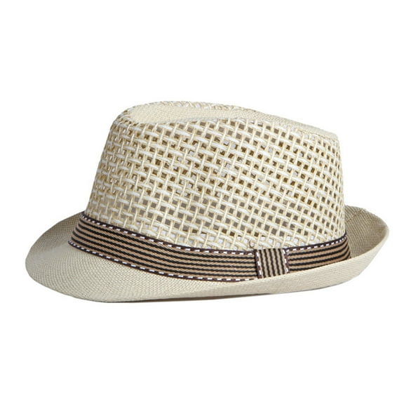 52-54cm hat circumference children's hats for men and women summer sun hats sunshade sunscreen jazz hats straw hats - Beige