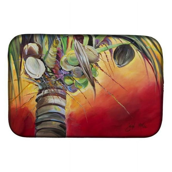 Carolines Treasures JMK1133DDM Sunset on the Coconut Tree Dish Drying Mat 14 x 21" multicolor