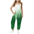 thumbnail image 2 of Jinhomg Girls Adjustable Strap Overalls Cute Gradient Casual Jumpsuits Baggy Comfy Sleeveless One Piece Bib Pants with Pockets 90% off Clearance Sale Green 13 Years, 2 of 9