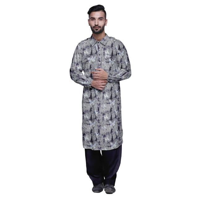 Atasi Kurta Classique à Col et Manches Longues pour Hommes, Ensemble Kurta de Mariage