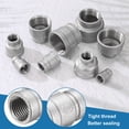 thumbnail image 4 of Acoplamiento reductor Uxcell 2" x 3/4" NPT hembra roscado 304 acero inoxidable adaptador para tubería de agua, aceite y gas, 4 of 6