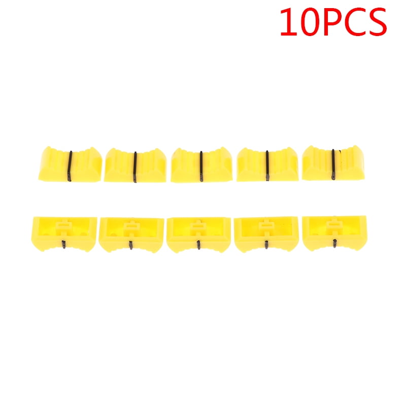 (Yellow) 10PCS Color Mixer Fader Cap Straight Slide Potentiometer Fader