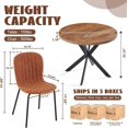 thumbnail image 2 of NORDICANA 37 Inch Round Dining Table Set for 4, Modern Small Circle Kitchen Coffee Set for Apartment Living Room Office, Save Space(Brown Wooden Table + 4 Brown Leather Chairs), 2 of 8