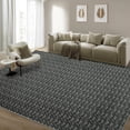 thumbnail image 2 of Washable 10x13 Area Rug Luxury Soft Non-Slip Low Pile Contemporary Boho Modern Black Dining Rugs Stain-Resistant High Traffic Bistro Patio, 2 of 9