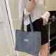 thumbnail image 5 of Bolso de mano de cordón para mujer, bolso de compras informal para la escuela, trabajo, compras (gris oscuro), 5 of 8