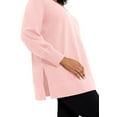 thumbnail image 5 of June + Vie Women's Plus Size V-Neck French Terry Sweatshirt, 5 of 6