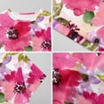 thumbnail image 6 of Watercolor Flowers Pink Fuchsia Women Nightgown Sleepwear Short Sleeves For Vacations Travels Nightgowns Women's Pajamas, 6 of 7