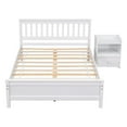 thumbnail image 5 of Full Size Platform Bed with 1 One-Drawer Nightstand, Solid Wood Platform Bed Frame with Headboard and Footboard, Set of 2 Bedroom Furniture Set for Boys Girls Adults, No Box Spring Needed, White, 5 of 7