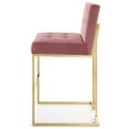 thumbnail image 3 of Bar Stool Chair Barstool, Velvet, Metal Steel, Gold Pink, Modern Contemporary Urban Design, Bar Pub Cafe Bistro Hotel Restaurant Hospitality, 3 of 8