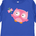 thumbnail image 4 of Inktastic Pink Owl and Butterfly Girls Long Sleeve Toddler T-Shirt, 4 of 5