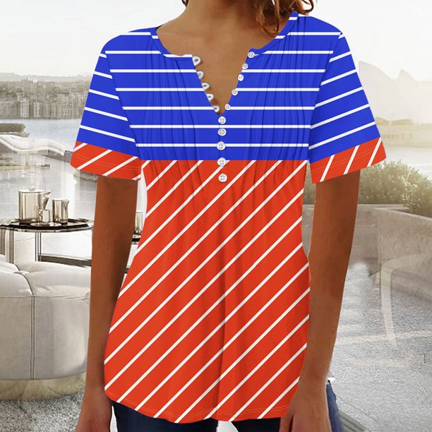 Fiudx Tops para Mujer Top Corto con Botones y Cuello En V Estampado para Mujer