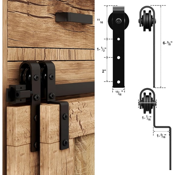 4.5FT Bypass Mini Barn Door Hardware Kit
