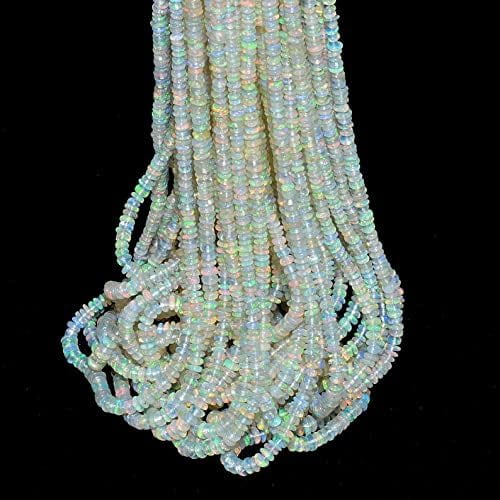 AAA+ Ethiopian Welo Opal Fire Gemstone 2mm-3mm Smooth Rondelle Beads | Natural Ethiopian Opal Gemstone Smooth Rondelle Beads | 16inch Strand For Jewelry Making Like Necklace , Bracelet , Earring .