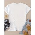 thumbnail image 2 of [Summer Graphic Print T-shirt] Graphic Print T-shirt, Short Sleeve Crew Neck Casual Top For Summer & Spring, Women'S Clothing, 2 of 5