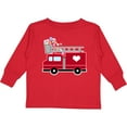 thumbnail image 3 of Inktastic Easter Red Firetruck with Pink Hearts Boys or Girls Long Sleeve Toddler T-Shirt, 3 of 5
