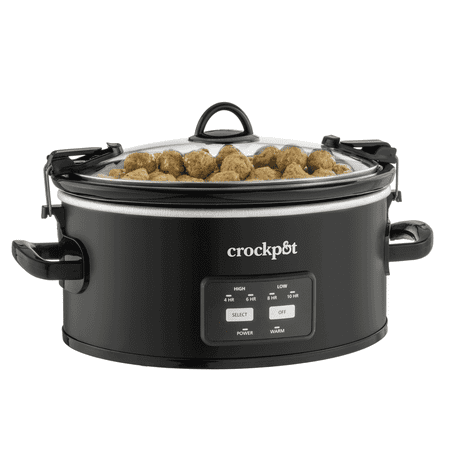 Crock-Pot - Cook & Carry Programmable  6-Quart Slow Cooker - Matte Black