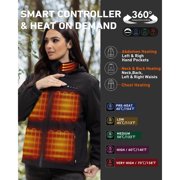 ARRIS Women's Heated Jacket with 7.4V Battery Pack, 8 Heating Zones, Waterproof Softshell Warm Coat, XL