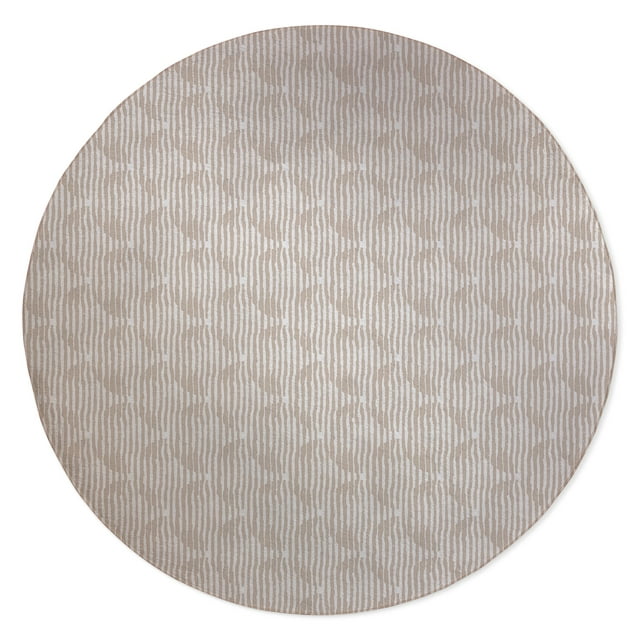 Zen Circles Block Print Neutral Area Rug by Kavka Designs
