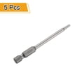 thumbnail image 3 of Uxcell 5pcs Punta de destornillador Torx de seguridad TT10 de 3" (75mm) Longitud Vástago hexagonal de 1/4" Magnético a prueba de manipulaciones de 6 puntos, 3 of 7