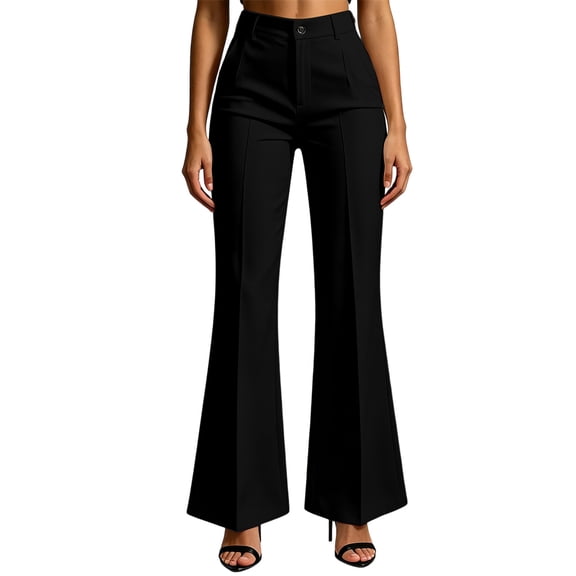 Mifsaly Womens Flare Pants High Waisted Bootcut Trousers Stretch Comfortable Slim Fit Slacks for Business Work Office Everyday Black,S