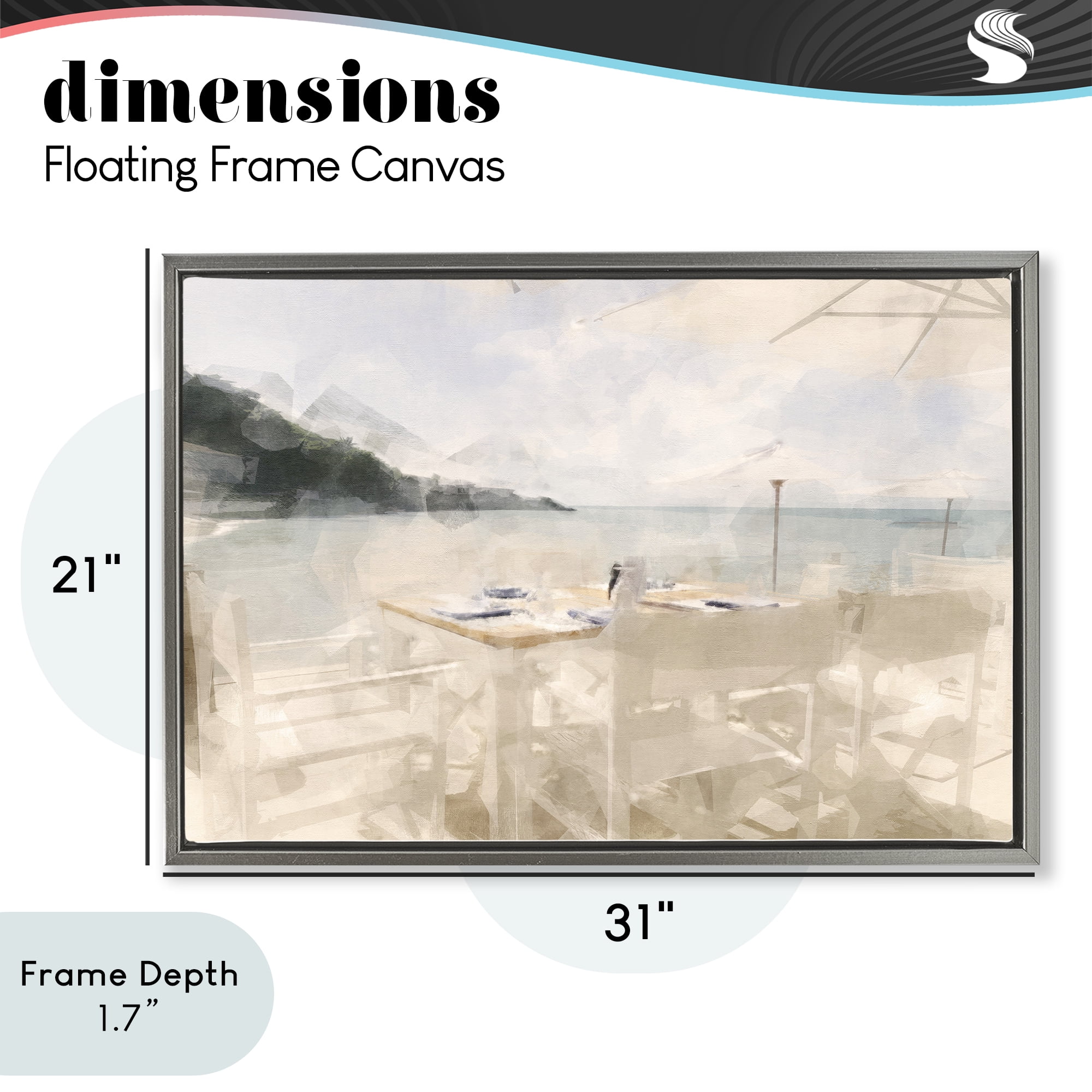 Stupell Industries Table By The Sea Gray Framed Floater Canvas Wall Art, design by Noah Bay