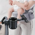 thumbnail image 1 of Portavasos para cochecito, portavasos para cochecito, versátil, con capacidad para 2 tazas, fácil de instalar con soporte para teléfono, portabotellas Negro, 1 of 10