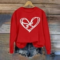 thumbnail image 5 of Women's Valentines Sweatshirt Love Heart Graphtic Oversized Pullover Sweatshirt Fall Pullover Tops Valentine'S Day Crew Neck Long Sleeve Graphic Sweatshirt, 5 of 5