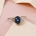 thumbnail image 2 of 925 Sterling Silver Ring with Blue Lindy Star Sapphire and CZ Gemstone Jewelry for Special Occasions, 2 of 3