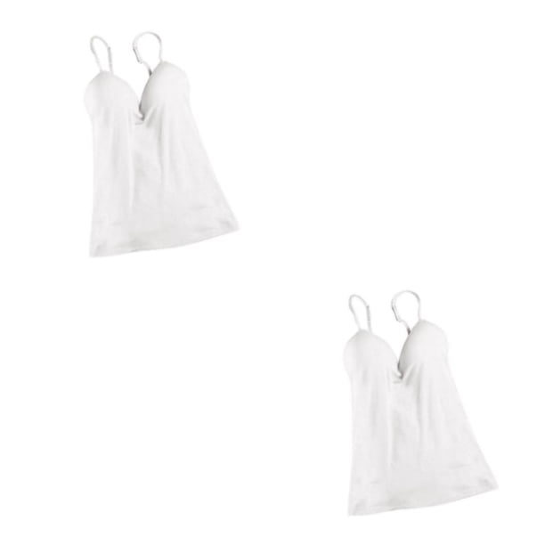 Qarigey Womens Adjustable Strap Built Bra Tank Tops Camisole 2piezas Blanco METRO