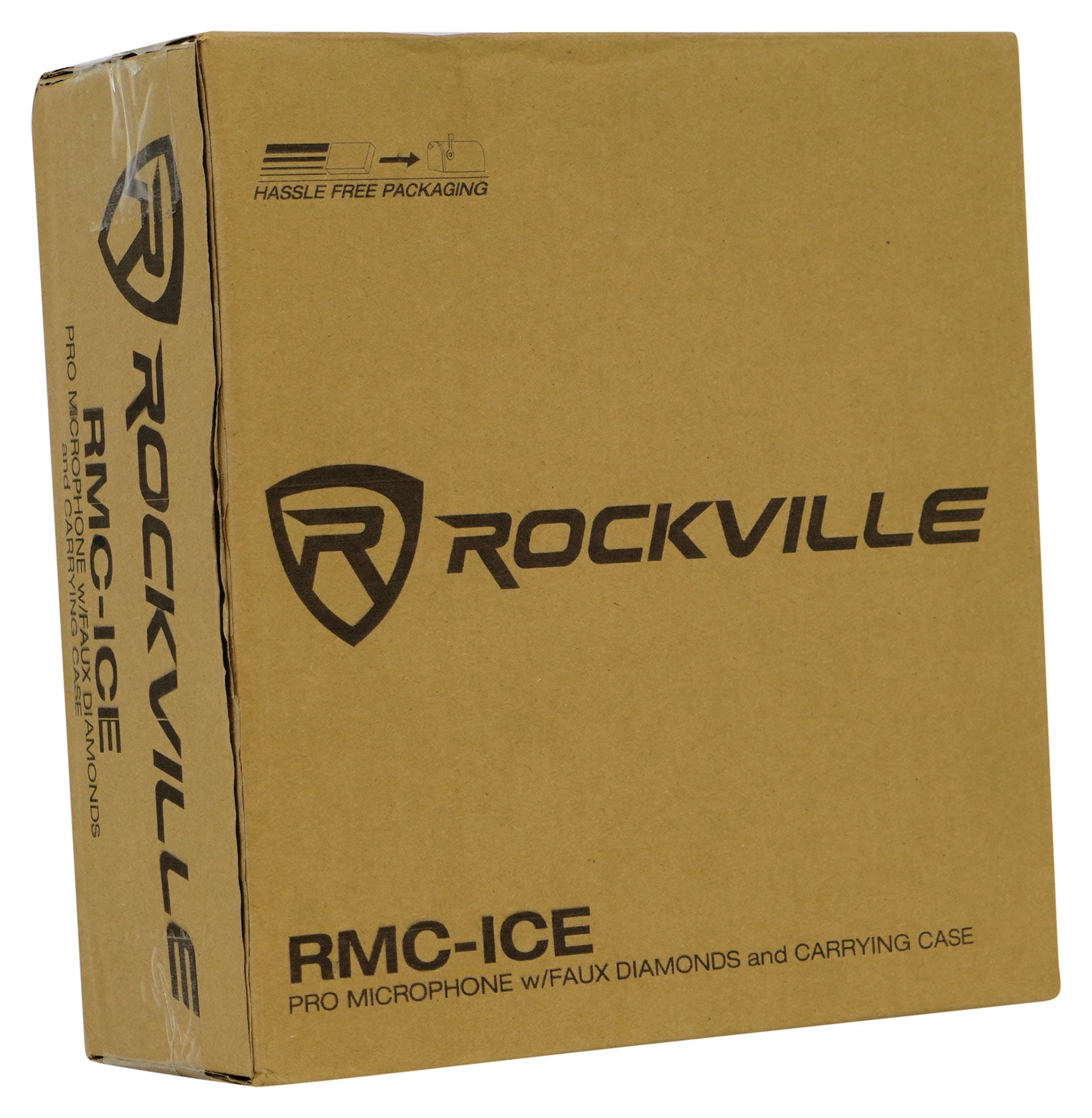 Rockville RMC-ICE Diamond Vocal Microphone+Case+Mic Stand w/Hand Clutch & Boom