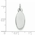 thumbnail image 2 of 925 Sterling Silver Rhodium-plate Engraveable Oval Polish Front, Satin Back Disc Charm Pendant, 2 of 5
