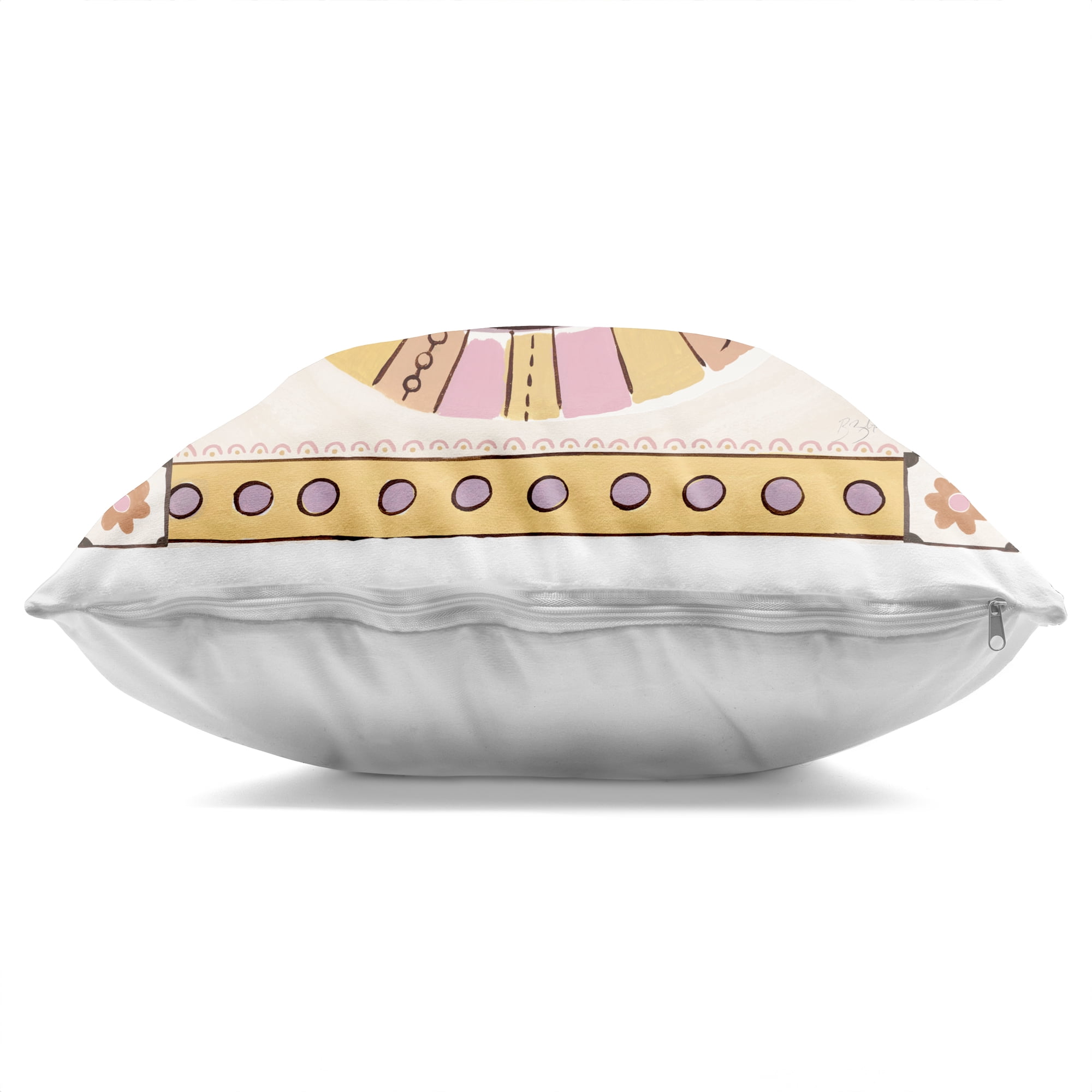 Stupell Industries Pastel Sun Face with Border Decorative Printed Throw Pillow, design by Two If By Sea Studios, 18 x 7 x 18