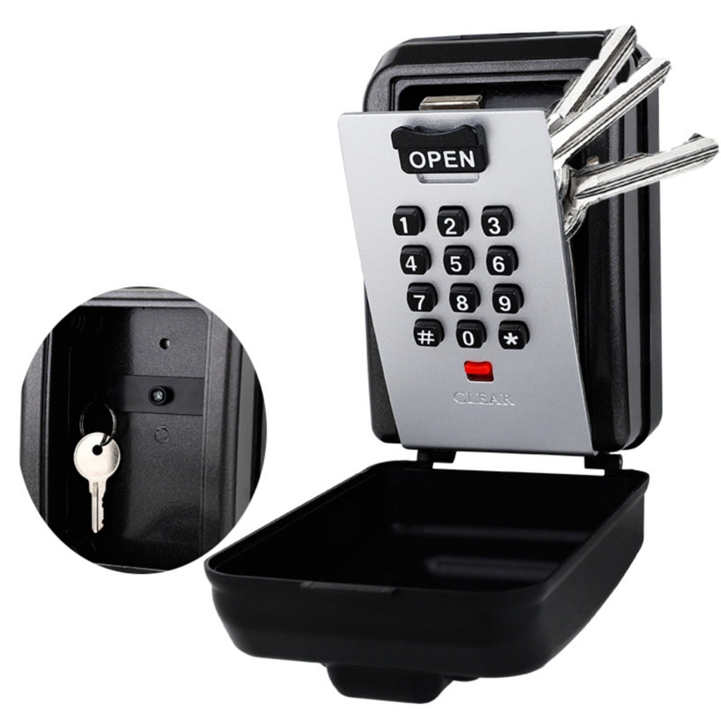 Key Lock Box Outside Key Safe Box Wall Mount 12 Digit Combination Lock Box Security Box Outdoor Spare Key Hider