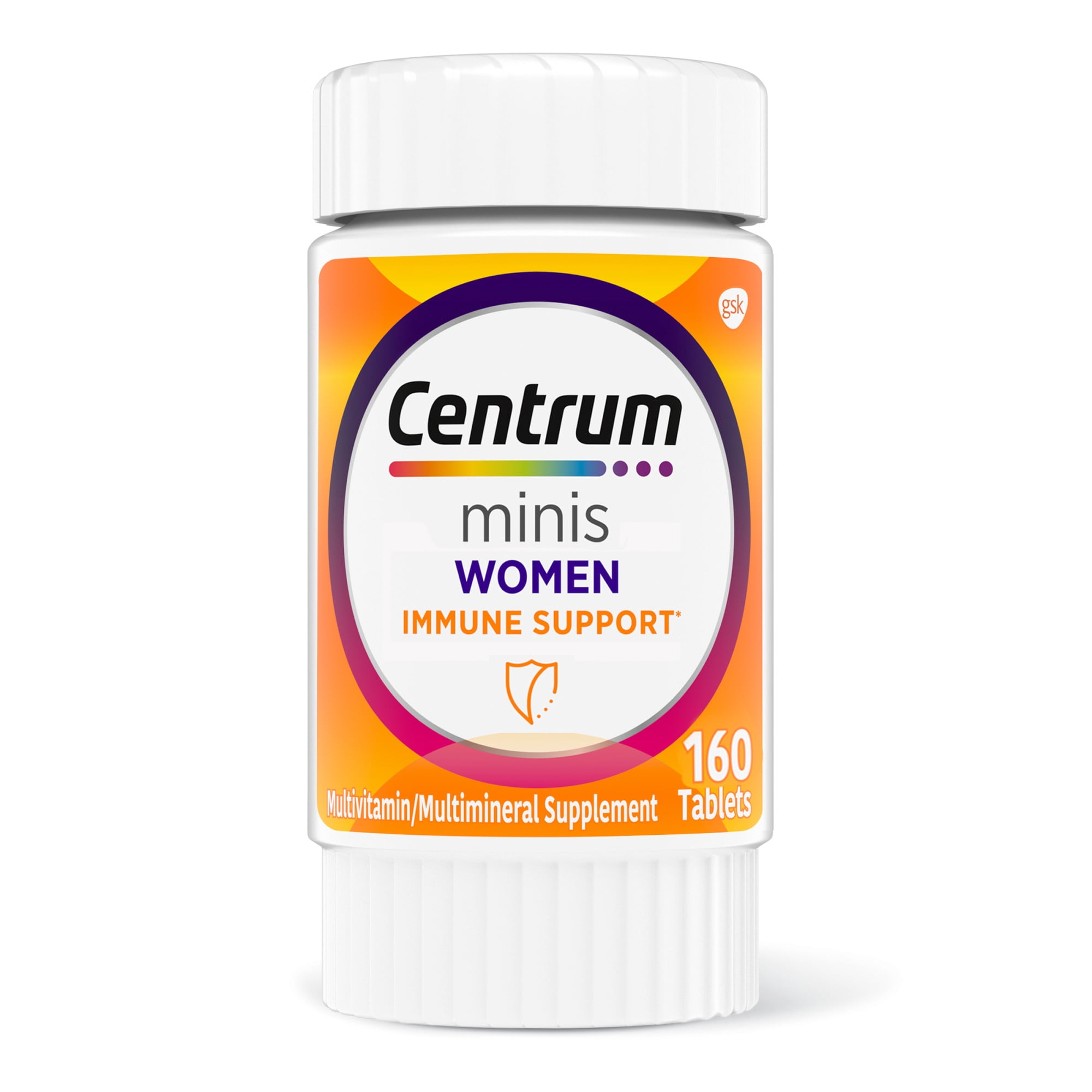Centrum Minis Women Immune Support (4), Complete Multivitamins for Women - 160 Tablets (2 Tablets Per Serving)