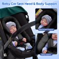 thumbnail image 2 of Soporte para cabeza de asiento de coche Kaseeous 2 en 1 reversible negro, 2 of 7