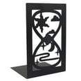 thumbnail image 5 of Hollow-out Metal Bookends Hourglass Design Metal Bookends for Home Office Decor, 5 of 14