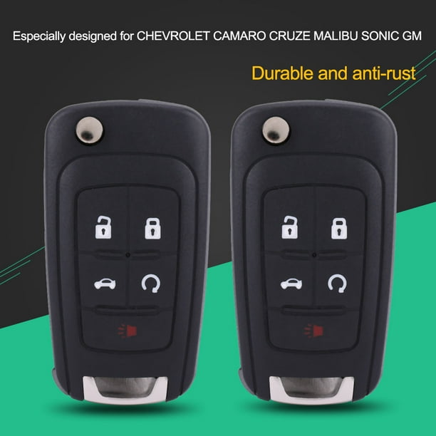 Llave con chip para control remoto de automóvil con 5 botones para CHEVROLET CAMARO CRUZE MALIBU SONIC GM