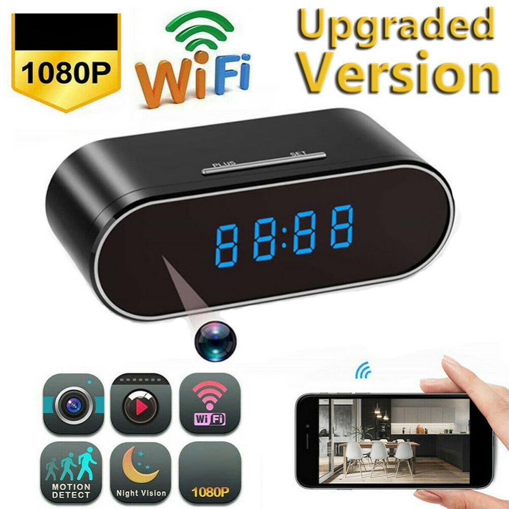 Surveillance Cam with Motion Detection Night Vision Indoor Wireless Security Camera with Alarm Clock 140 Degree View Angel WiFi Camera for Home Office Security 